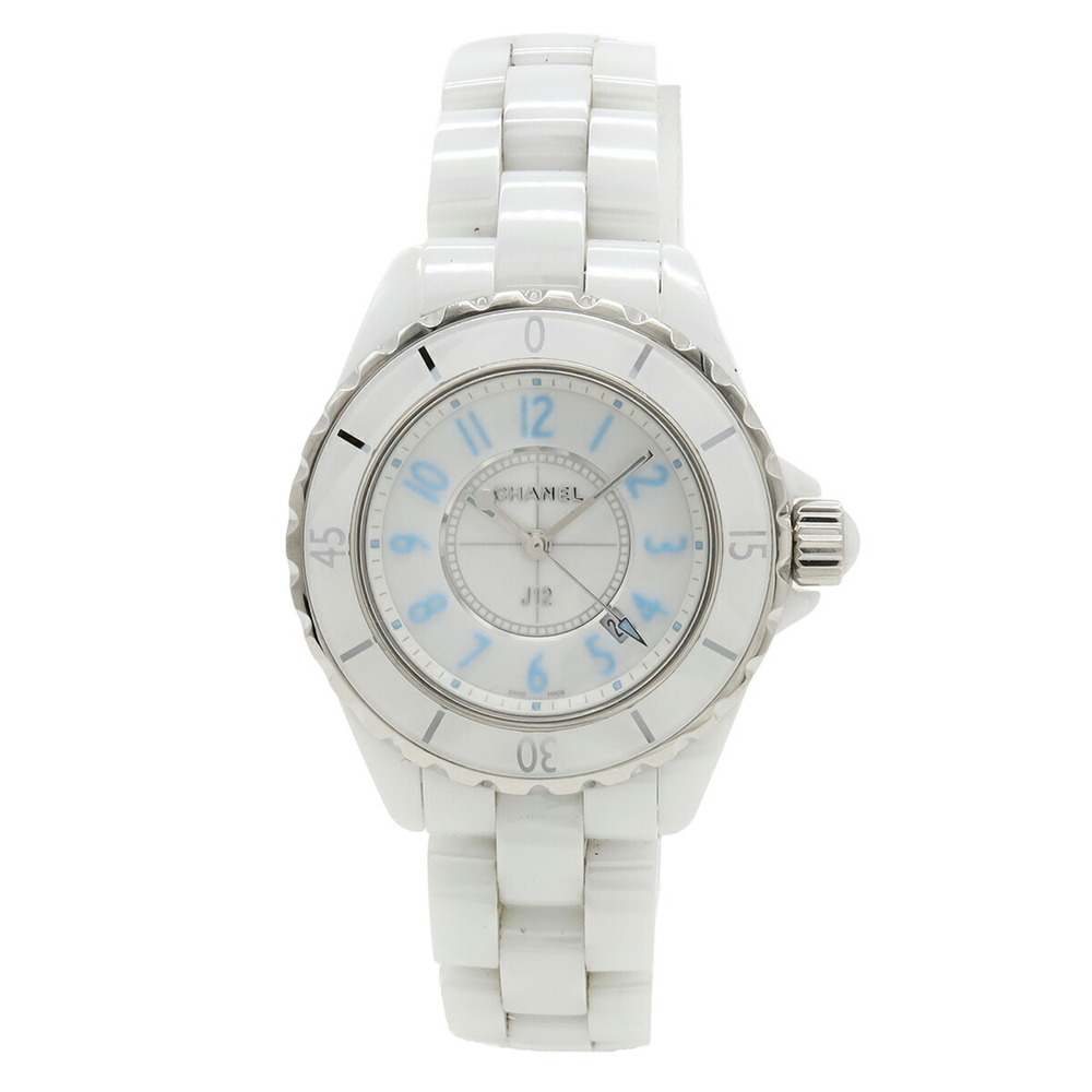 CHANEL J12 Blue Light Limited Edition (2000 pieces) White Ceramic Dial Date L...